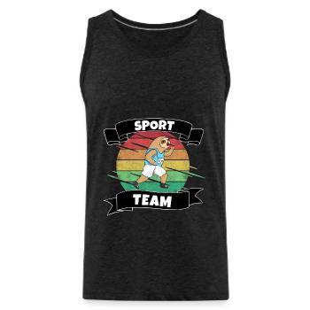 Sport - Débardeur bio Premium Homme - charbon - Devant - Alexander (188cm)