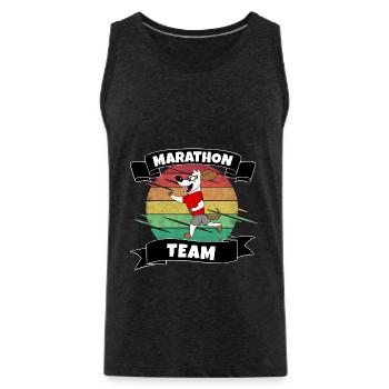 Marathon - Men's Premium Organic Tank Top - charcoal grey - Front - Alexander (188cm)
