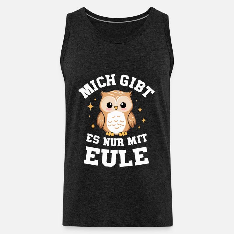 Nachteule Eule Eulen Vogel - Männer Premium Bio Tank Top - Anthrazit