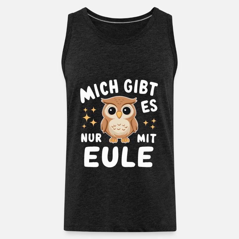 Nachteule Eule Eulen Vogel - Männer Premium Bio Tank Top - Anthrazit