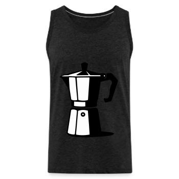 Espresso Kanne  - Männer Premium Bio Tank Top - Anthrazit - Vorne - Alexander (188cm)