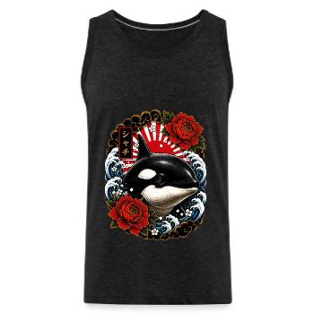 Orca im japanischen Irezumi Tattoo Stil - Männer Premium Bio Tank Top - Anthrazit - Vorne - AI Model Male 185 dark (185cm)