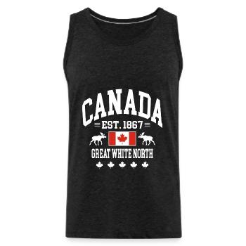 Canada - Männer Premium Bio Tank Top - Anthrazit - Vorne - Alexander (188cm)