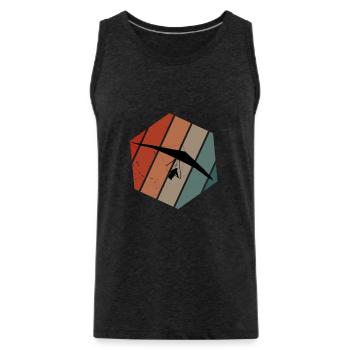 Hang Glider Aviator Extreme Athlete Vintage - Men's Premium Organic Tank Top - charcoal grey - Front - Alexander (188cm)