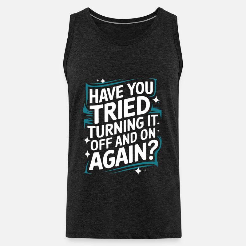 Technischer Support Computerfreak Nerd - Männer Premium Bio Tank Top - Anthrazit