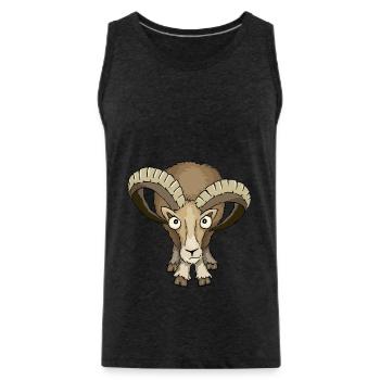 Mufflon Schafbock stare down Widder Geschenk - Männer Premium Bio Tank Top - Anthrazit - Vorne - Alexander (188cm)