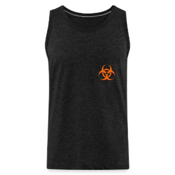 Biohazard symbol Orange Auf dem Herzen - Männer Premium Bio Tank Top - Anthrazit - Vorne - AI Model Male 185 dark (185cm)