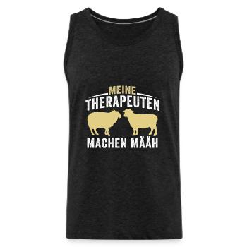 meine therapeuten machen määh - Männer Premium Bio Tank Top - Anthrazit - Vorne - AI Model Male 185 dark (185cm)