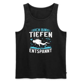 Ich bin tiefenentspannt taucher tauchen - Männer Premium Bio Tank Top - Anthrazit - Vorne - AI Model Male 185 dark (185cm)