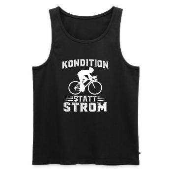 Kondition Statt Strom Fahrrad Rennrad - Männer Premium Bio Tank Top - Anthrazit - Vorne - Alexander (188cm)
