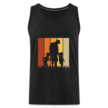 Vater und Tochter Vater und Sohn - Männer Premium Bio Tank Top - Anthrazit - Vorne - AI Model Male 185 dark (185cm)