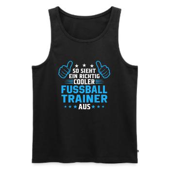 So sieht ein cooler Fußball Trainer aus - Männer Premium Bio Tank Top - Anthrazit - Vorne - AI Model Male 185 dark (185cm)