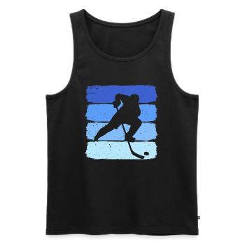 hockey sur glace hockey rétro joueur de hockey sur glace - Débardeur bio Premium Homme - charbon - Devant - AI Model Male 185 dark (185cm)