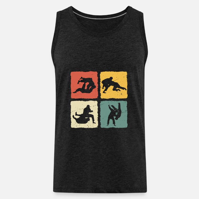 Jiu-Jitsu Retro Jiu jitsu - Männer Premium Bio Tank Top - Anthrazit