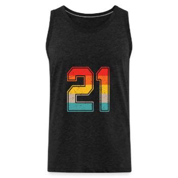 21 Years Retro Jersey Number 21 T-shirt Number 21 - Men's Premium Organic Tank Top - charcoal grey - Front - Alexander (188cm)