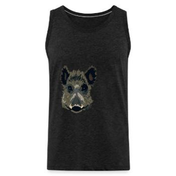 Wildschwein - Männer Premium Bio Tank Top - Anthrazit - Vorne - AI Model Male 185 dark (185cm)