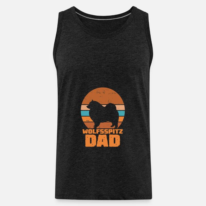 Wolfsspitz Dad - Männer Premium Bio Tank Top - Anthrazit
