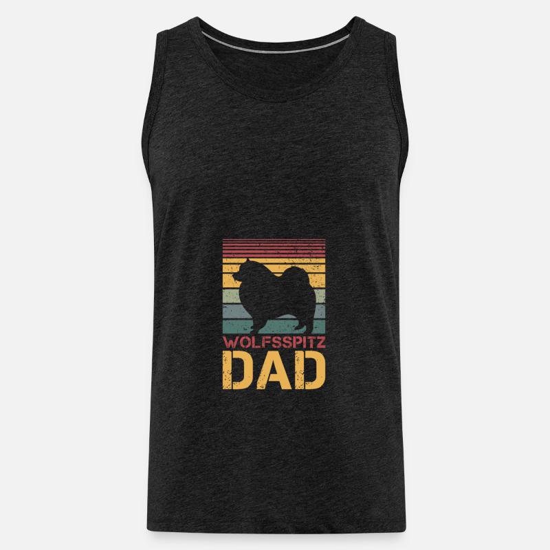 Wolfsspitz Dad - Männer Premium Bio Tank Top - Anthrazit