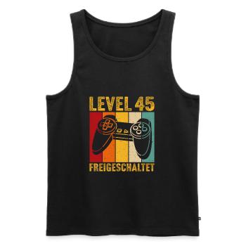 45.Geburtstag - 45 jahre level 45 freigeschaltet - Männer Premium Bio Tank Top - Anthrazit - Vorne - AI Model Male 185 dark (185cm)