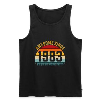 Génial depuis 1983 t-shirt rétro 1983 - Débardeur bio Premium Homme - charbon - Devant - AI Model Male 185 dark (185cm)