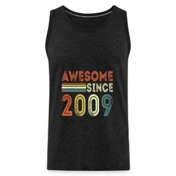 Awesome since 2009 retro t-shirt 2009 - Men's Premium Organic Tank Top - charcoal grey - Front - Alexander (188cm)