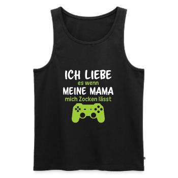 Ich liebe es wenn meine mama mich zocken lässt - Männer Premium Bio Tank Top - Anthrazit - Vorne - AI Model Male 185 dark (185cm)