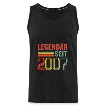 Legendär seit 2007 jahrgang 2007 - Männer Premium Bio Tank Top - Anthrazit - Vorne - AI Model Male 185 dark (185cm)