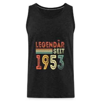 Legendär seit 1953 jahrgang 1953 - Männer Premium Bio Tank Top - Anthrazit - Vorne - AI Model Male 185 dark (185cm)
