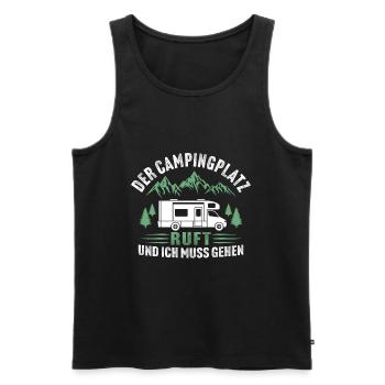 Der campingplatz ruft und ich muss gehen - Männer Premium Bio Tank Top - Anthrazit - Vorne - AI Model Male 185 dark (185cm)
