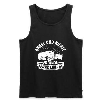 Onkel und nichte freunde fürs leben - Männer Premium Bio Tank Top - Anthrazit - Vorne - AI Model Male 185 dark (185cm)