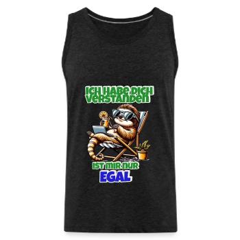 Faultier Shirt – Ist mir nur egal - Männer Premium Bio Tank Top - Anthrazit - Vorne - AI Model Male 185 dark (185cm)