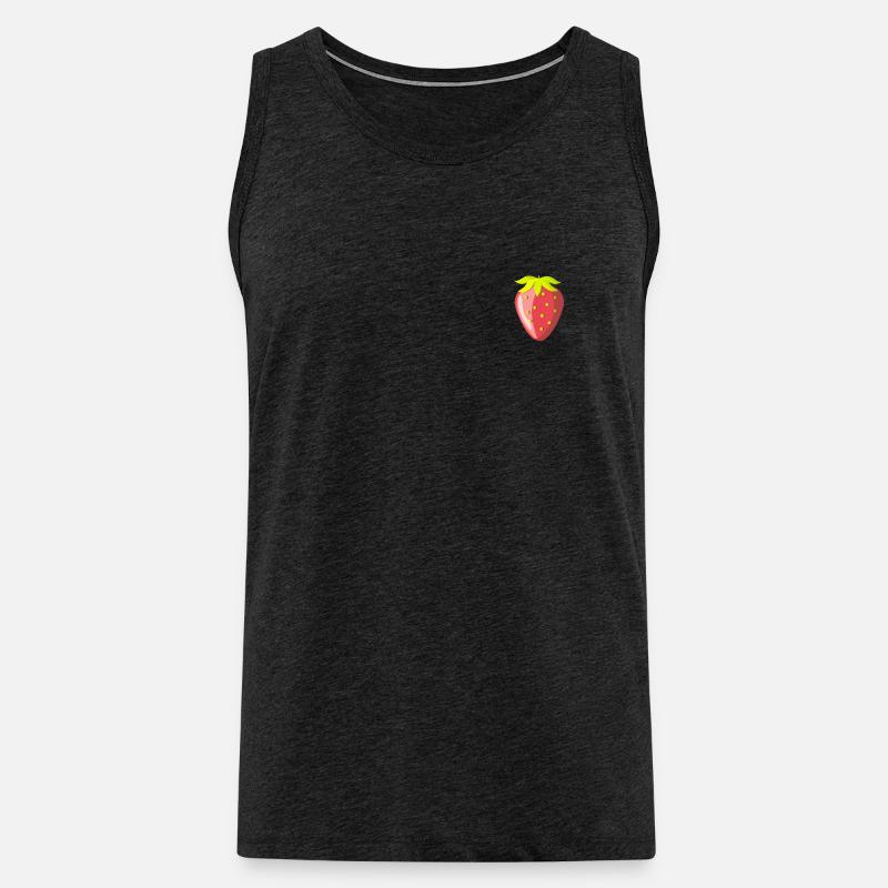 Erdbeere - Männer Premium Bio Tank Top - Anthrazit