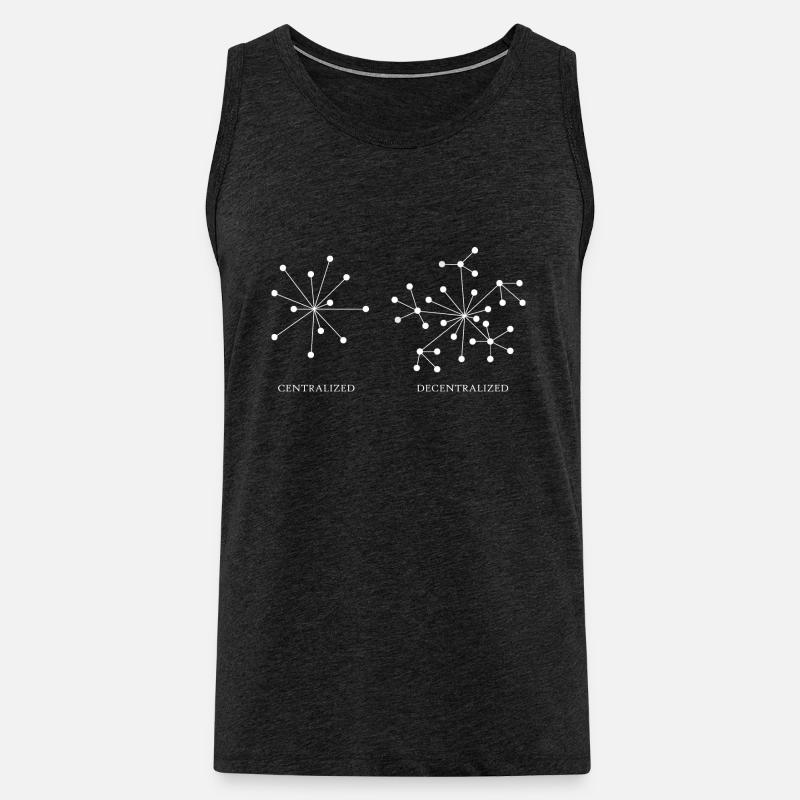 Decentralized Blockchain white - Männer Premium Bio Tank Top - Anthrazit