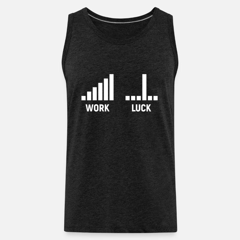 Work vs Luck - Männer Premium Bio Tank Top - Anthrazit