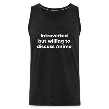 Introverti mais prêt à discuter d'anime Manga - Débardeur bio Premium Homme - charbon - Devant - AI Model Male 185 dark (185cm)