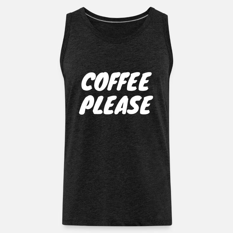 coffee please - Männer Premium Bio Tank Top - Anthrazit