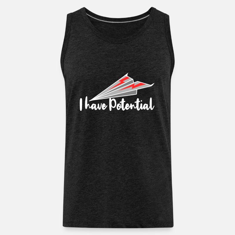 Papierflieger Pilot - Männer Premium Bio Tank Top - Anthrazit