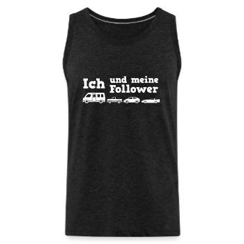 Ich und meine Follower Wohnmobil - Männer Premium Bio Tank Top - Anthrazit - Vorne - AI Model Male 185 dark (185cm)