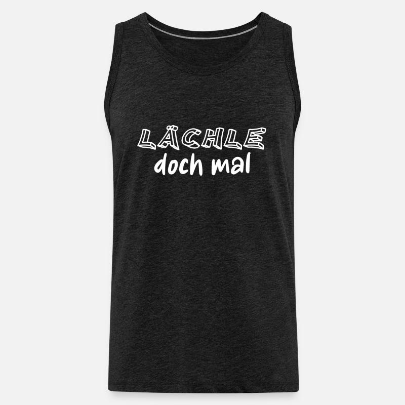 lächle doch mal - Männer Premium Bio Tank Top - Anthrazit