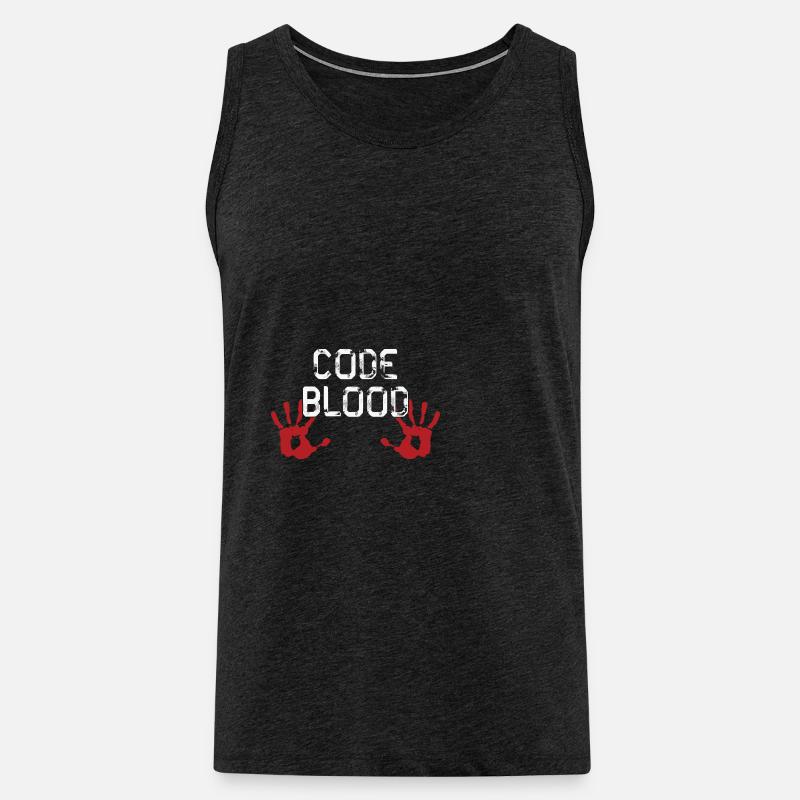 Code Blood ProgrammHands - Männer Premium Bio Tank Top - Anthrazit