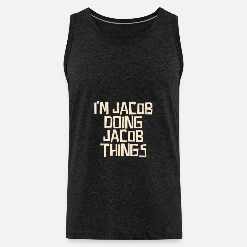 I'm Jacob doing Jacob things - Männer Premium Bio Tank Top - Anthrazit