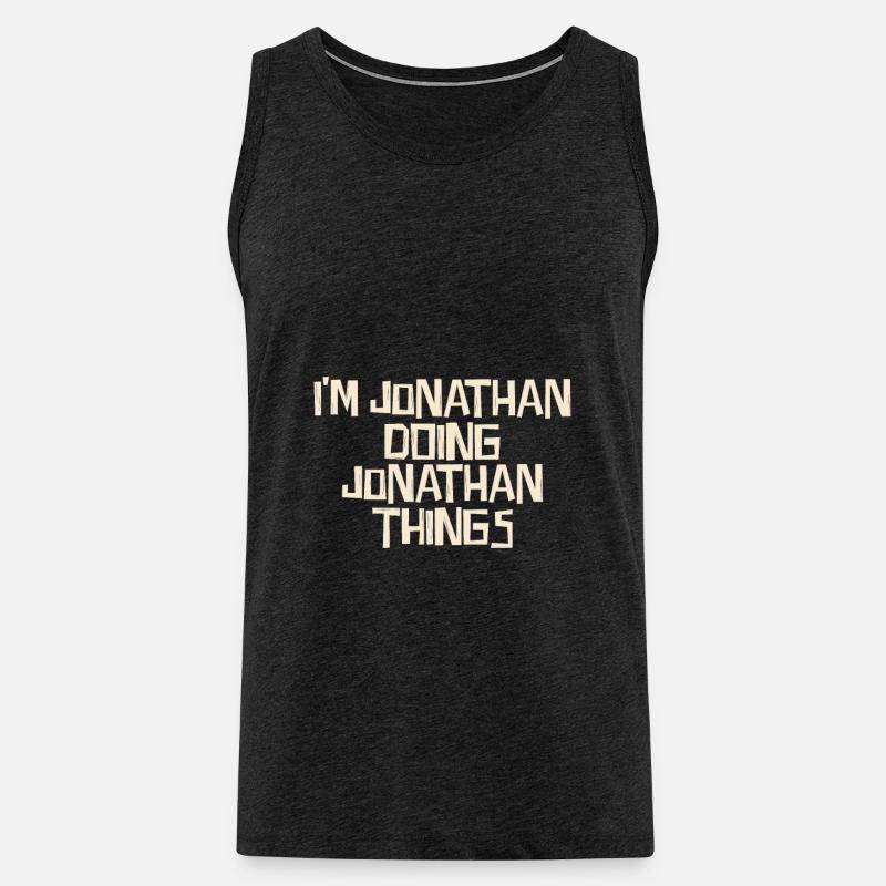 I'm Jonathan doing Jonathan things - Männer Premium Bio Tank Top - Anthrazit