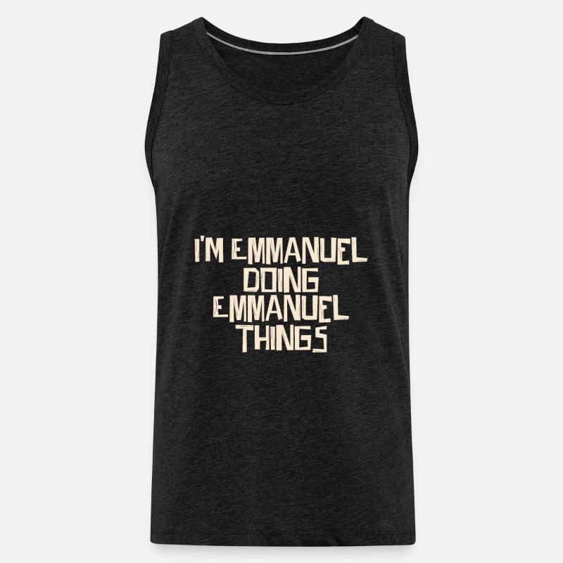 I'm Emmanuel doing Emmanuel things - Männer Premium Bio Tank Top - Anthrazit