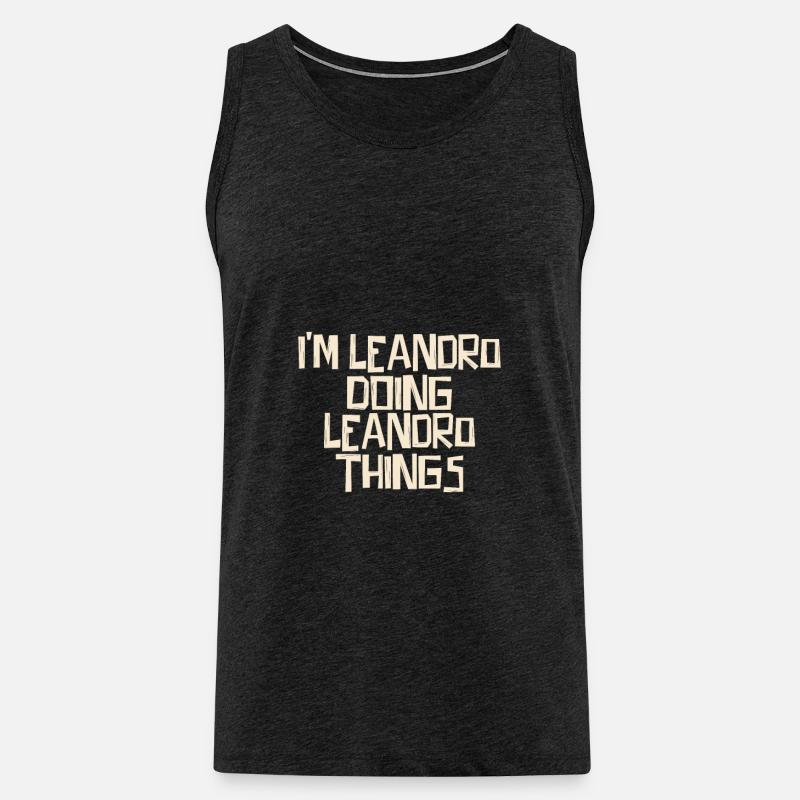 I'm Leandro doing Leandro things - Men's Premium Organic Tank Top - charcoal grey