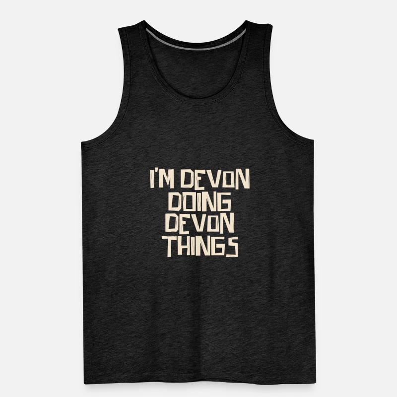 I'm Devon doing Devon things Men's Premium Organic Tank Top