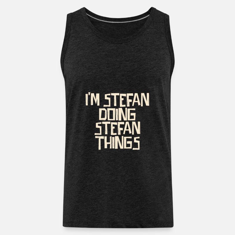 I'm Stefan doing Stefan things - Männer Premium Bio Tank Top - Anthrazit