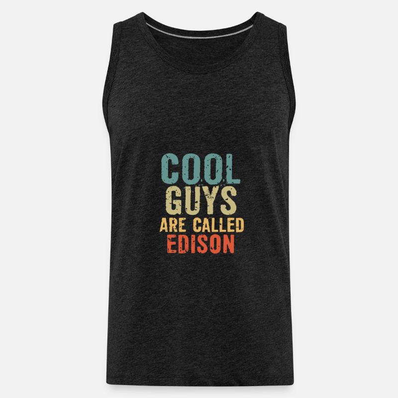 Cool guys are called edison - Männer Premium Bio Tank Top - Anthrazit