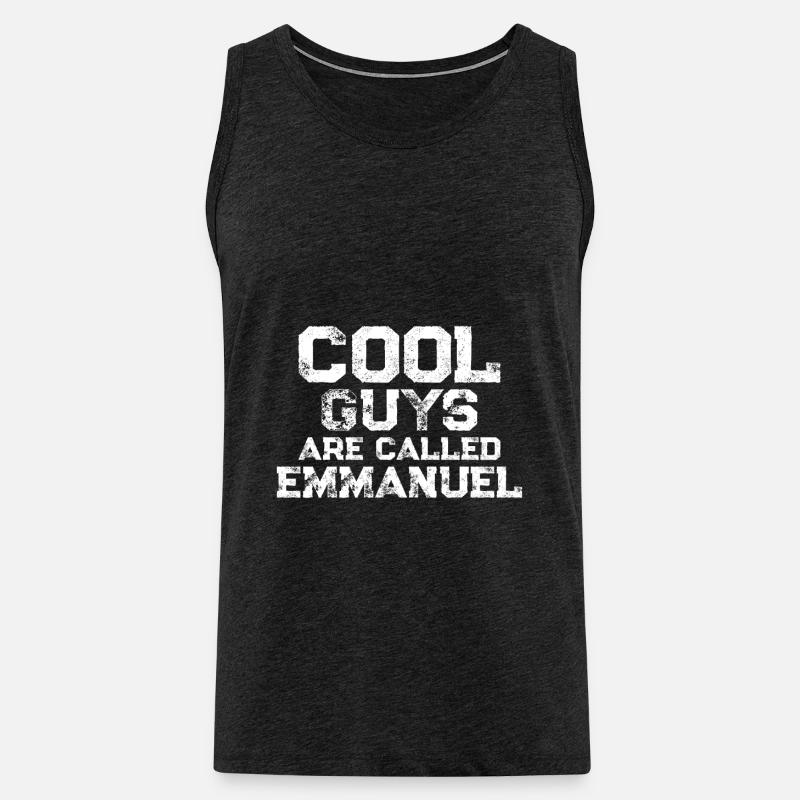 Cool guys are called Emmanuel - Männer Premium Bio Tank Top - Anthrazit