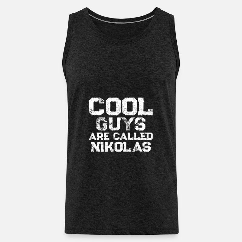 Cool guys are called Nikolas - Männer Premium Bio Tank Top - Anthrazit