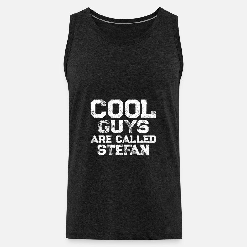 Cool guys are called Stefan - Männer Premium Bio Tank Top - Anthrazit